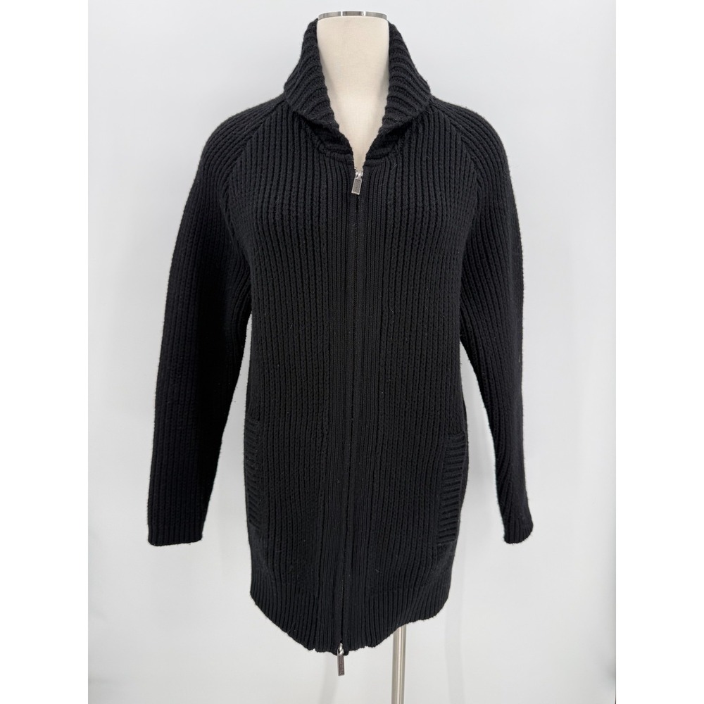 Pendleton Womens Black Westerly 100% Wool Zip Up Cardigan Size XS Classic Pocket - Picture 2 of 12